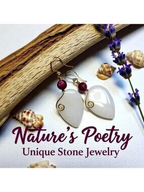 White & Raspberry Teardrop Earrings ~ OOAK Self-Love Gift, Feminine Bold & Sexy!